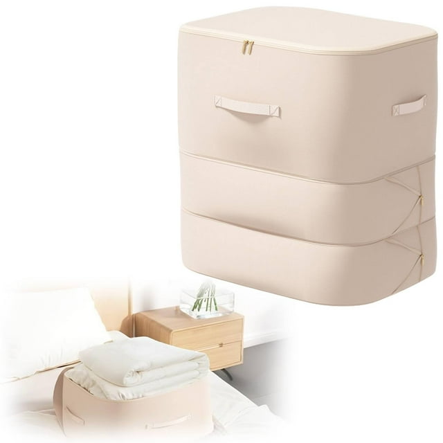 Cqxid Storage Case Under $10 2025 New 3 Layer Saving Self Compression Organizer Large Capacity Storage Bag With Zipper Compression Bags For Comforters Blankets Bedding Duvet