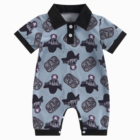 Sopiago Baby Clothes Boy Summer Baby Boy Short Sleeve Jumpsuit Romper One Piece Clothes 0 3 6 9 12 18 24 Months Baby Boy Outfits Blue,0-3 Months