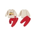 thumbnail image 2 of Toddler Kids Little Boy Girl Fall Outfit 12 18 24 Months 2T 3T 4T 5T Excavator Letter Print Long Sleeve Sweatshirt Solid Long Pants 2 Piece Clothing Set, 2 of 9