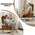 thumbnail image 6 of Rocking Chair Nursery with Expandable Footrest, Teddy Upholstered Glider Rocker with High Backrest, Accent Armchair with Side Pockets for Living Room, Brown, 6 of 7