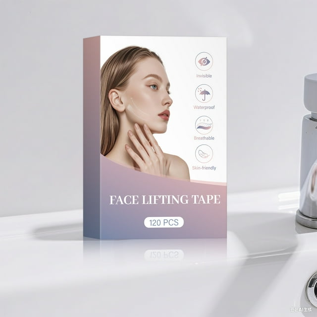 Pisexur Belleza Maquillaje Cinta de estiramiento facial invisible, cinta para el cuello, lifting instantáneo de ojos, cinta de estiramiento facial para papada y mentón doblpara mujeres y hombres