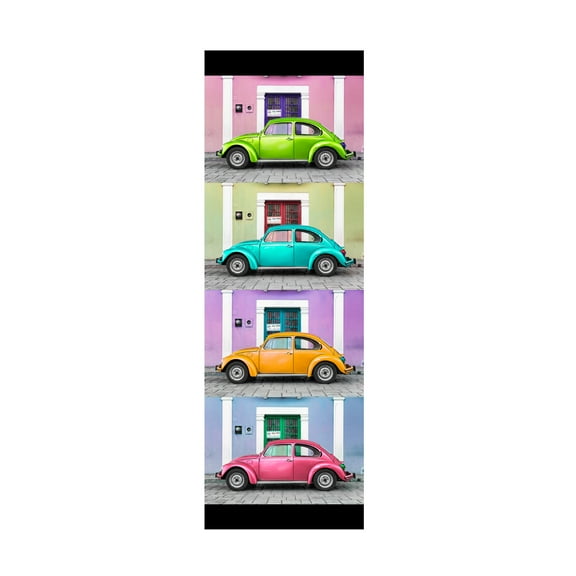 Trademark Fine Art Philippe Hugonnard Viva Mexico 2 The VW Beetle Cars with Colors Street Wall III A Canvas Wall Art - 6x19