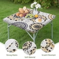 thumbnail image 4 of Charming Vintage Boho Flowers Tablecloth, 34x34 Inch Square Table Cover with Elastic for a Secure Fit on Card Tables, 4 of 6