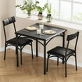 thumbnail image 4 of Historyli Juego de mesa de comedor para 2,juego de mesa de comedor de 3 piezas,mesa de cocina y sillas para 2 con sillas tapizadas rojas,juego de mesa de cocina cuadrada para espacios, 4 of 7