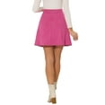 thumbnail image 3 of INSPIRE CHIC Women's Faux Suede Button Front A-Line High Waisted Mini Short Skirt XS Hot Pink, 3 of 6