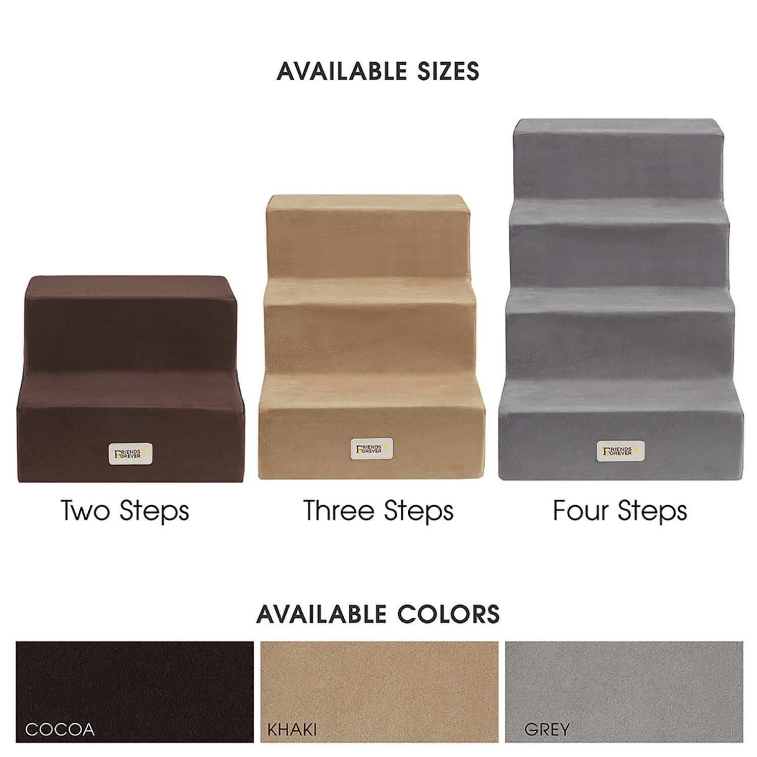 Pefilos 23" Dog Stairs for Small Pets with High-Density Sponge and Silicone Paw Prints, 3-Step Dog Ramp for Beds and Couch, Gray Pefilos 23" Dog Stairs for Small Pets with High-Density Sponge and Silicone Paw Prints, 3-Step Dog Ramp for Beds and Couch, Gray