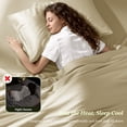 thumbnail image 4 of SONORO KATE 6 Pieces Bamboo Bed Sheets Set, Luxury Rayon Derived - Deep Pockets - Wrinkle Free - Extremely Soft, Full, Beige, 4 of 9