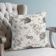 thumbnail image 6 of 24x24 Pillow Covers Set of 2, Grey Blue Vintage Floral Throw Pillow Covers Decorative Couch Cushion Case, Hydrangea Botanical Elegant Microfiber Square Pillowcases for Bedroom Car Living Room, 6 of 9