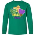thumbnail image 3 of Inktastic Mardi Gras with Hearts and Patterns Long Sleeve Youth T-Shirt, 3 of 5
