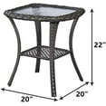 GVJMTKP Outdoor Coffee Table for Patio 40 Inch Rattan Patio Coffee