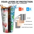 thumbnail image 3 of 16oz Tumblers Pioneer Flower and Butterfly Stainless Steel Vacuum Insulated Double Wall Travel Tumbler Cups Mug with Lid and Straw,Cleaning Brush for Coffee,Tea, 3 of 4