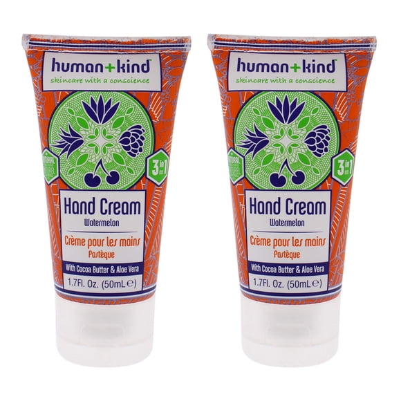 Crema para manos, codos y pies Human+Kind Sandía, 50 ml, paquete de 2