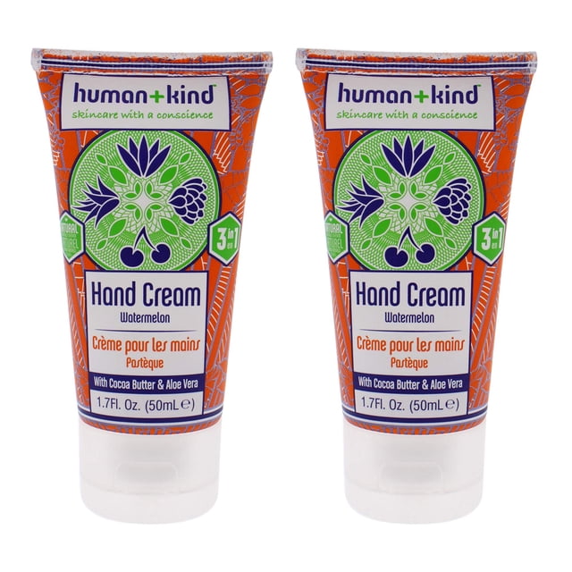 Crema para manos, codos y pies Human+Kind Sandía, 50 ml, paquete de 2
