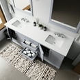thumbnail image 4 of Dark Grey Bath Vanity 80 In. W X 22 D With White Quartz Top & 30 Mirrors - And Spacious Soft Close Feature Double D, Top, Mirrors, For Quiet Use Ample Storage, 4 of 7