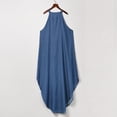thumbnail image 5 of Maxi Dresses for Women Summer Halter Neck Denim Sundress Sexy Graphic Loose Casual Sleeveless Long Beach Dress Slit, 5 of 5