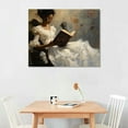 thumbnail image 3 of Nawypu Vintage Female Portrait Reading A Book Poster, Famous Oil Painting Canvas Wall Art, Antique African American Wall Art, Retro Black Girl Pictures Wall Decor for Bedroom, 3 of 5