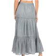 thumbnail image 2 of Sakkas Takara Maxi Broomstick Cascading Peasant Skirt with Elastic Waist - Grey - One Size Regular, 2 of 5