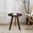 thumbnail image 2 of Round Side Table, Nightstand Coffee End Table for Living Room, Bedroom, Small Spaces, Easy Assembly Decro with Wood Legs, Brown 15.7 x 17.7 inches, 2 of 6