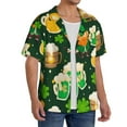 thumbnail image 4 of Balery St Patrick's Day10 Men's Casual Button Down Shirt Short Sleeve Textured Summer Cuban Beach Shirts-XX-Large, 4 of 7