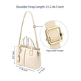 thumbnail image 3 of PULLIMORE Women Satchel Handbags Large PU Leather Shoulder Bags Top Handle Totes Briefcase Work Bag (White), 3 of 8