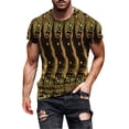 thumbnail image 2 of nsendm Chemise pour Homme Chemise Adulte Homme Chemise Habillée Vêtements pour Hommes Chemise Décontractée pour Hommes Hauts Mode Imprimé Numérique 3D Col Rond Chemise Habillée pour Hommes (Or, 3TG), 2 of 5