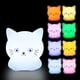 thumbnail image 1 of Luz nocturna para niños, luz LED recargable para bebés con silicona suave, diseño de animalito y RGB multicolor, compatible con control remoto y táctil, regulable (gato), 1 of 5