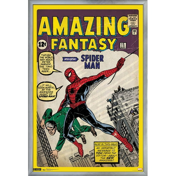 24X36 Marvel Comics - Spider-Man - Cover Wall Poster, 24" x 36", Framed
