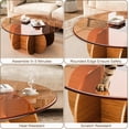thumbnail image 5 of NEORIVER Round Glass Coffee Table,31.5" Modern Coffee Table with Glass Top and Wood Base,Unique Circle Center Table for Living Room, Small Space Coffee Table for Apartment & Office, 5 of 6