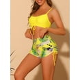 thumbnail image 2 of DARING DIVA Drawstring Bikini Sets Tropical Print Bathing Suits S Yellow, 2 of 6