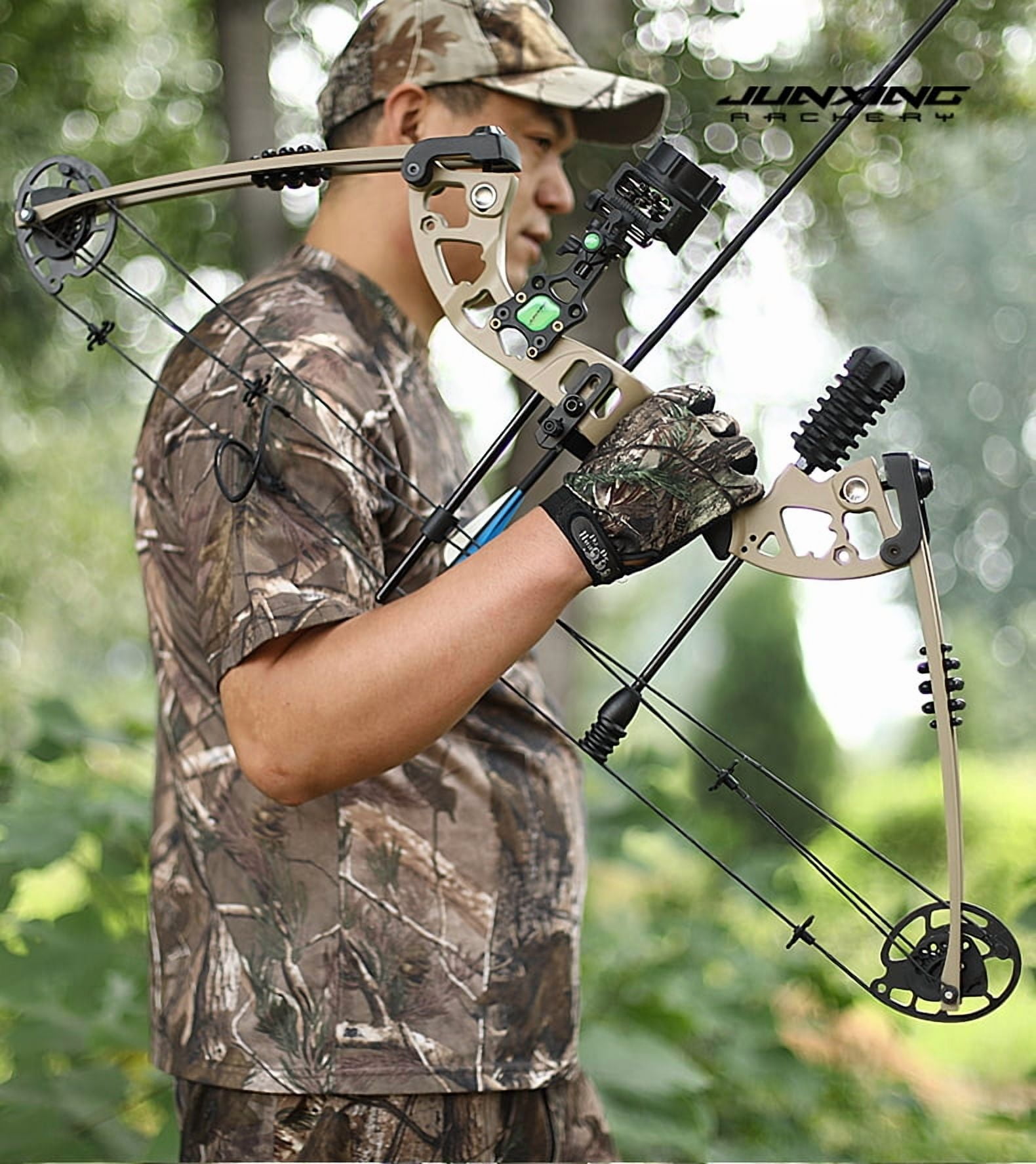 JUNXING Battleship Compound Bow and Arrows Hunting Bow 30-55 lbs