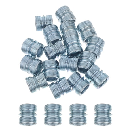 Raindrops 20Pcs Silver Metal Rack Connector Nuts with Threaded Rod Fastening for Wire Shelving Unit