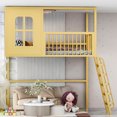 thumbnail image 2 of Loft loft sábana elevada superior e inferior escritorio inferior vacío casa en el árbol de hierro forjado castillo marco de acero para niños, 2 of 3