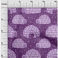 thumbnail image 2 of oneOone Cotton Silk Purple Fabric Igloo Craft Projects Decor Fabric Printed By The Yard 42 Inch Wide, 2 of 4