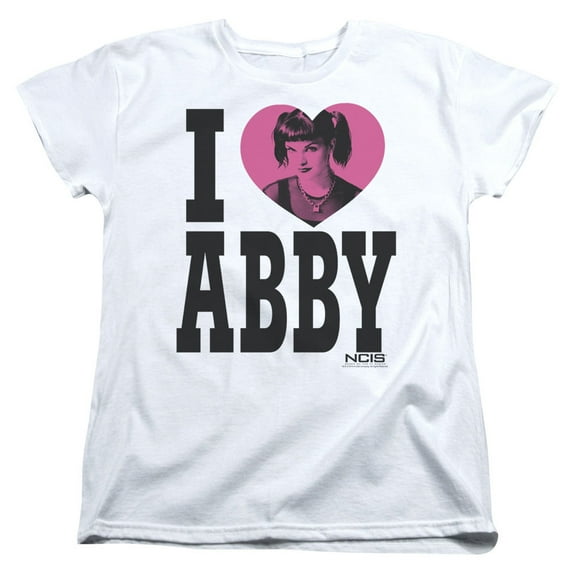 Trevco Ncis-I Heart Abby - Short Sleeve Womens Tee - White- Extra Large