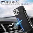 thumbnail image 5 of for iPhone 14 Plus Zipper Wallet Case with Card Holder, Back Flip Folio PU Leather Card Slots Case for Men Women, Magnetic Wireless Charging Shockproof Cover for iPhone 14 Plus 6.7", Black, 5 of 13