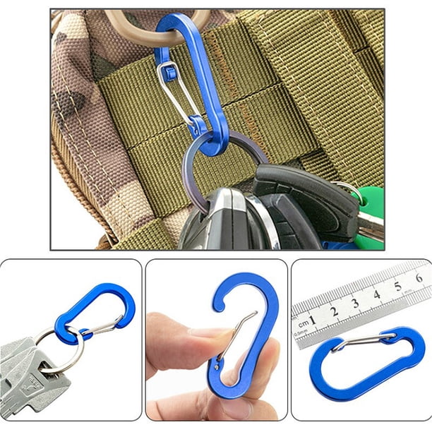 5Pcs D Ring Chain Outdoor Car Key Accessories Quickdraw Snap Key Survive Hike Clasp Screw Hook Buckle Aluminum Clip Hang LockGreen 5pcs He Qiyong unisex