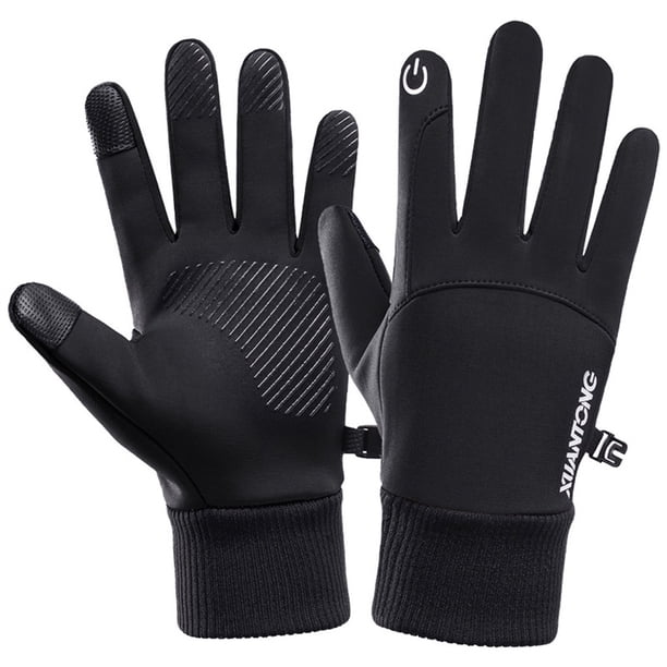 Fiudx Guantes Cálidos de Invierno, Compatibles con Pantalla Táctil, Agarre Antideslizante, Forro Polar Térmico, Imprescindibles para Deportes Al Aire Libre, para Correr, Esquiar y Escalar, Tallas M/L