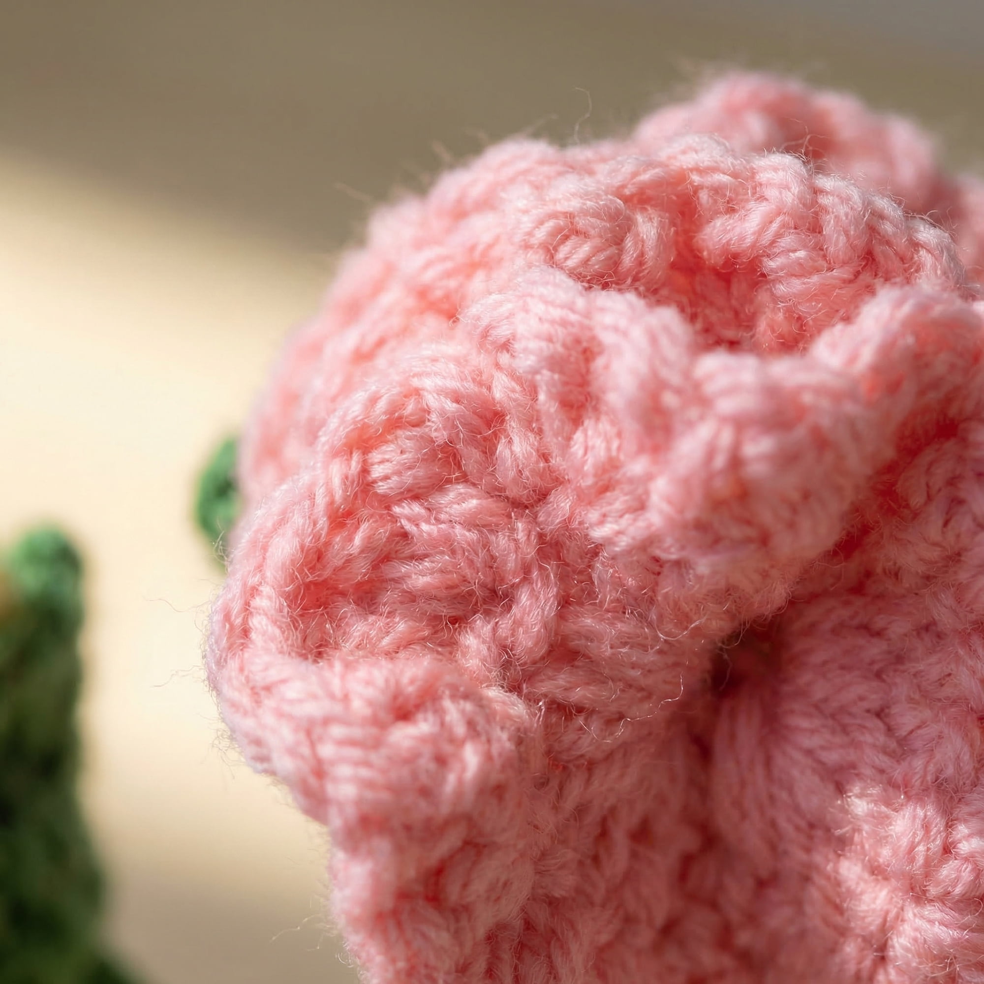 Unique Bargains 2Pcs Handmade Crochet Carnation Knitted Potted Plant Pale Yellow 4.3in