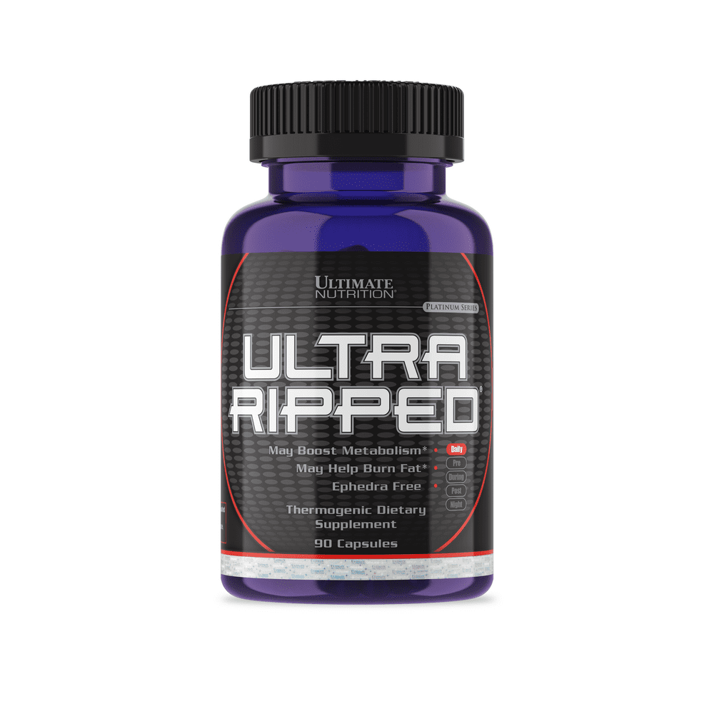 Ultimate Nutrition Ultra Ripped Thermogenic Fat Burner Herbal Weight Loss Supplement, 90 Count