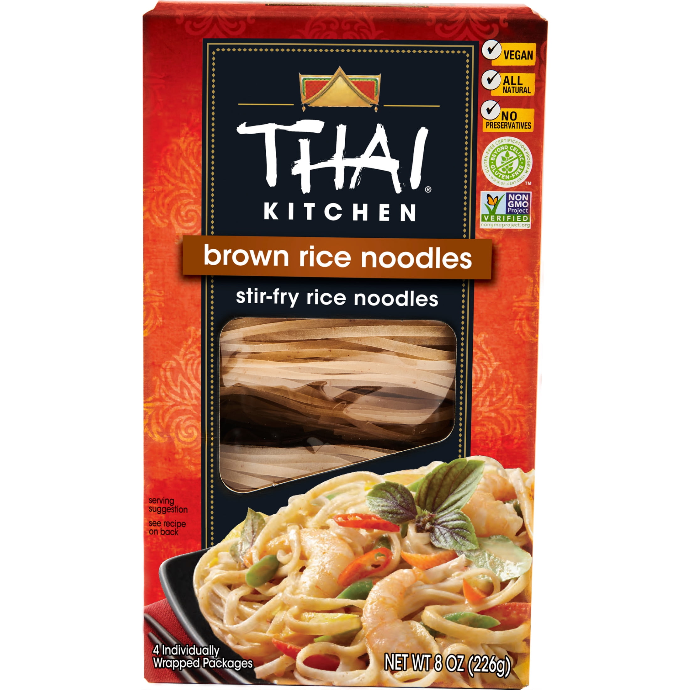 (6 pack) Thai Kitchen Gluten Free Gluten Free Brown Rice Noodles, 8.0 oz Box