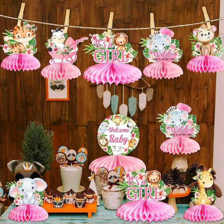 5 Pcs Baby Girl Shower Decorations Girl Baby Shower Decorations Girl Rustic Baby  Shower Decr Baby Shower Centerpiece Girl Shower Decorations 