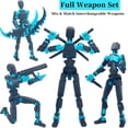 thumbnail image 3 of T13 Titan 13 3D Printed Action Figure Set, Pre-Assembled Robot with Movable Dog & Interchangeable Weapons (Blue), 3 of 6