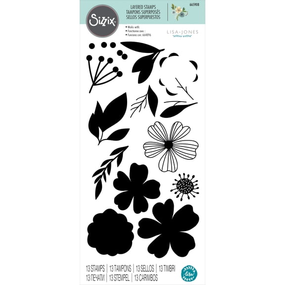 Sizzix Layered Clear Stamps By Lisa Jones-Blossoms