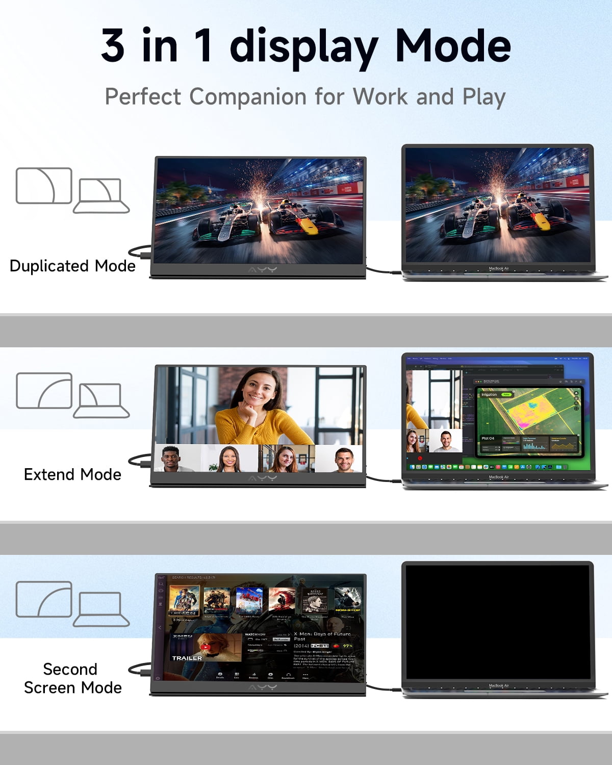 Memzuoix Portable Monitor, 15.6"1080P FHD USB-C, HDMI Display HDR IPS Gaming Monitor w/Premium Smart Cover & Screen Protector,Dual Speakers, VESA Moutable for Laptop PC MAC Phone PS4 Xbox Switch