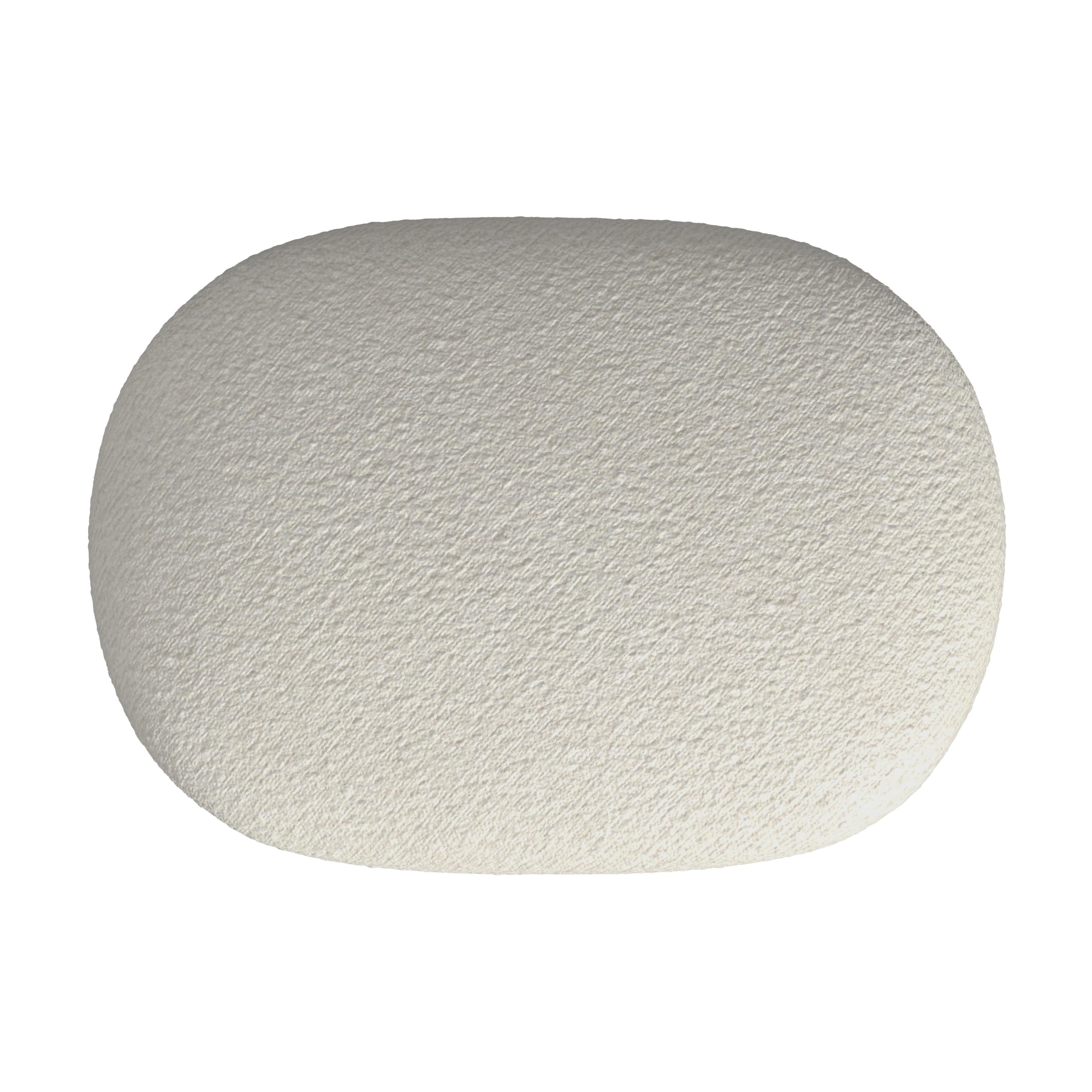 HomePop Quinn Upholstered Ottoman, Cream Boucle