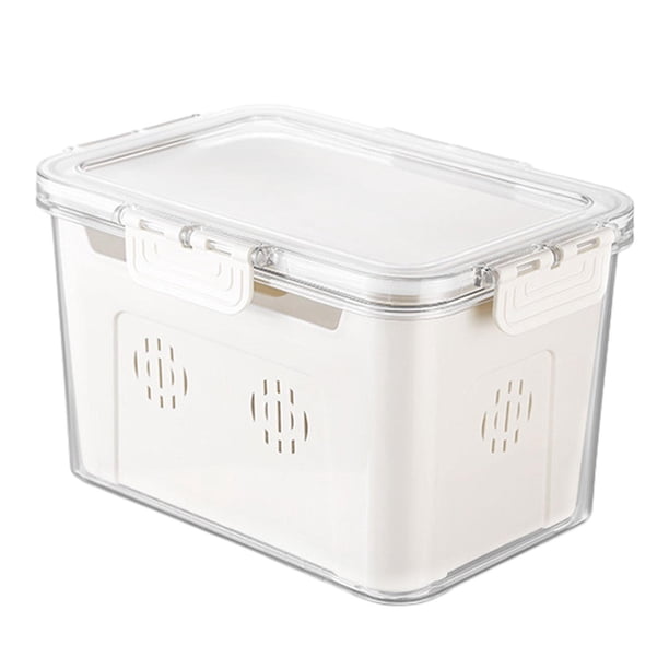 Recipientes de frutas para nevera, recipiente para alimentos, ahorro de productos de gran capacidad, organizador de nevera para lechuga casera 1 rejilla perfecl Estuche de almacenamiento para refrigerador