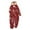 Red 4, variant on Matching Family Outfits Christmas Full Winter Zip Up Cute Print Long Sleeve Soft Sweatshirt Hooded Soft Loungewear Pjs Set,Red 2,Mom:XL