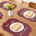 thumbnail image 2 of Solid Placemats Set of 6 Leather Placemats for Kitchen Dining Table Decor Washable Heat Resistant Table Placemats Sturdy Table Mat Wine Red 17.7*11.8inch, 2 of 6