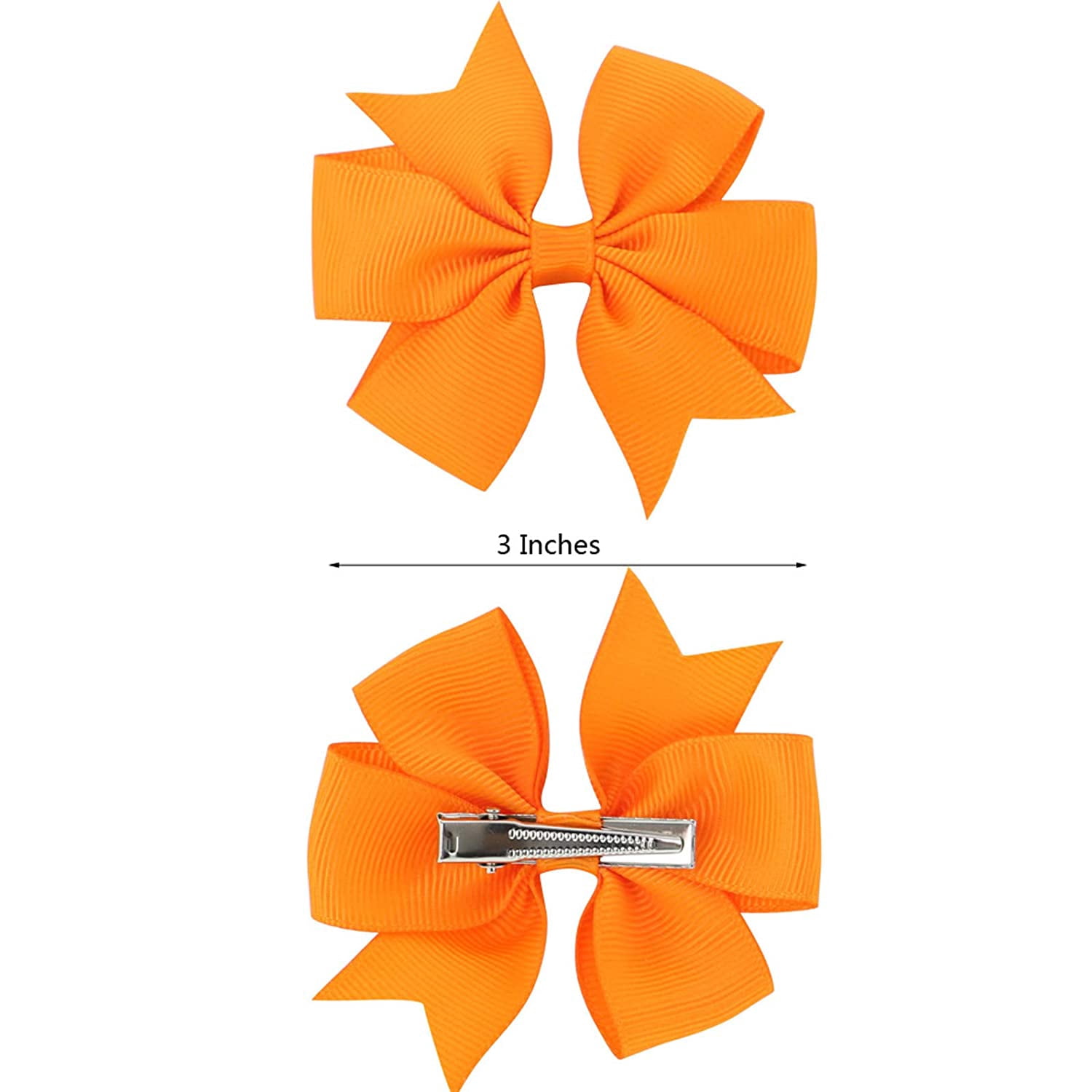 MUCHENGGIFT 120PCS 3inch Grosgrain Ribbon Polka Dot Pinwheel Hair Bows Boutique Rainbow Bows Alligator Clips For Girls Toddlers Teens(60Colorsx2)
