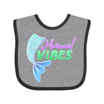 Inktastic Mermaid Vibes- mermaid tail Girls Baby Bib